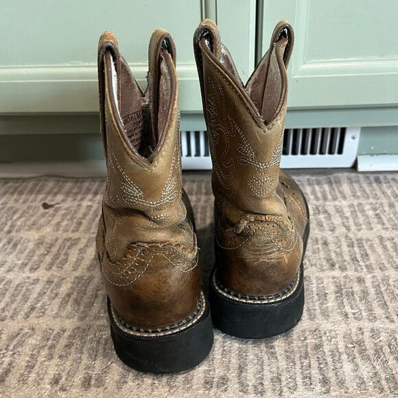 Ariat Youth Girls Fatbaby Boots Leather Mid-Calf 14829 Western Brown Size 6.5 B - Picture 3 of 10